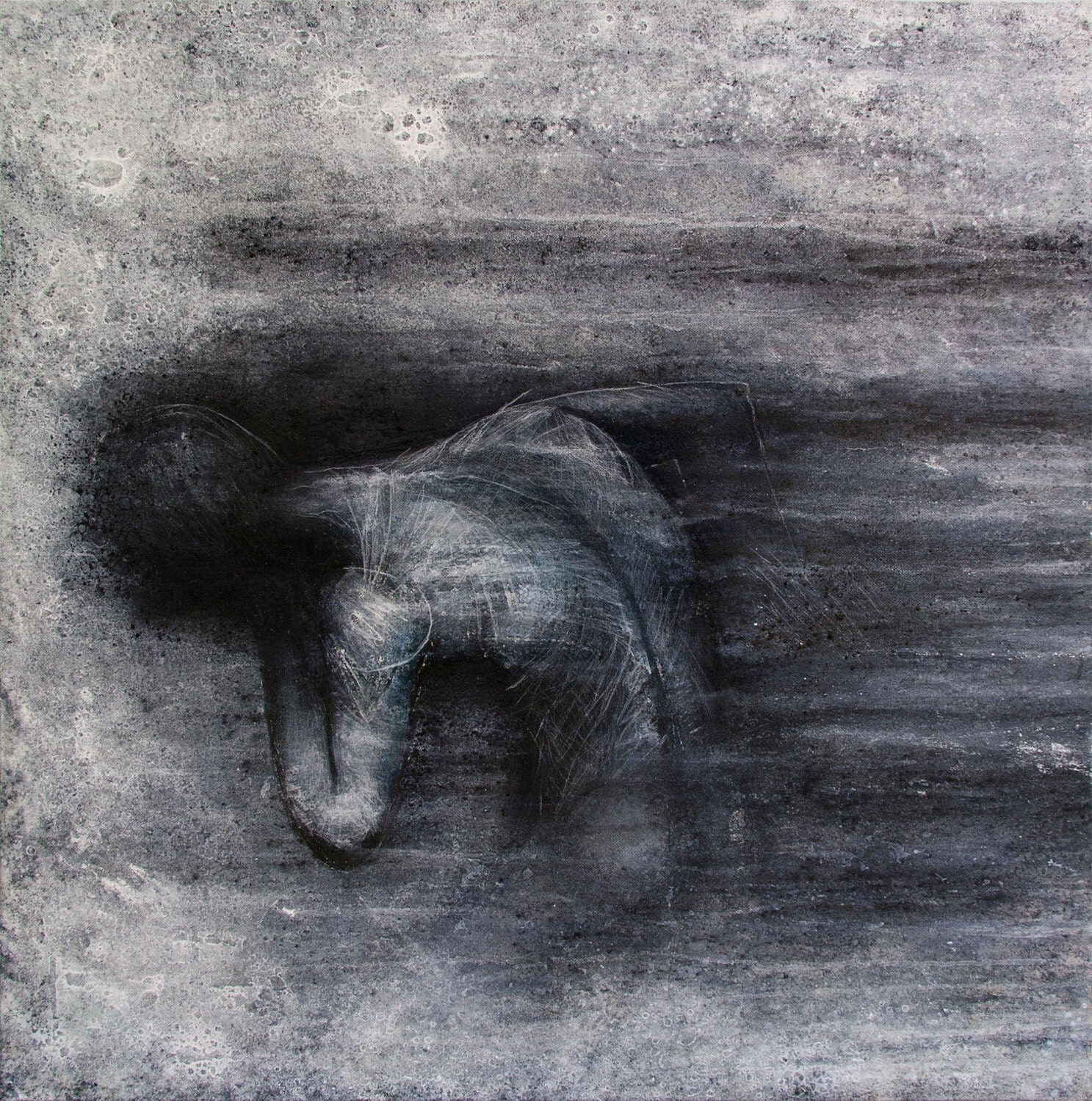 Fine Art, ORIGINAL, Surreal, Apocalyptic, Obsidian Wind, Oil & Charcoal Painting, 30"x30" On Canvas
