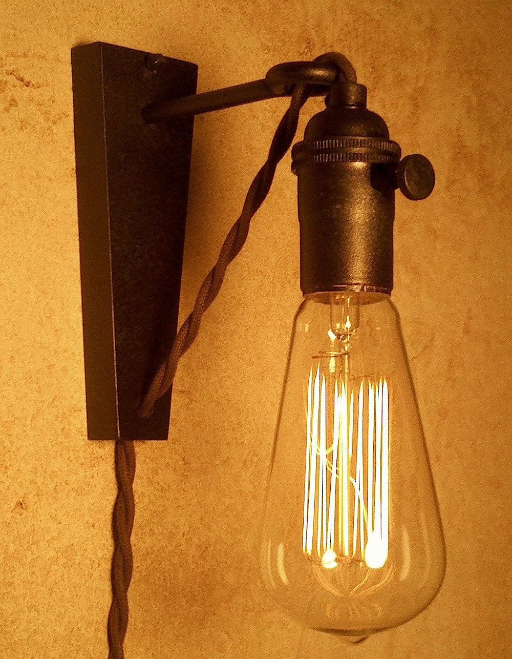 Hanging Pendant Wall Sconce. Retro Edison Lamp. Cool lamp gifts for men or women.