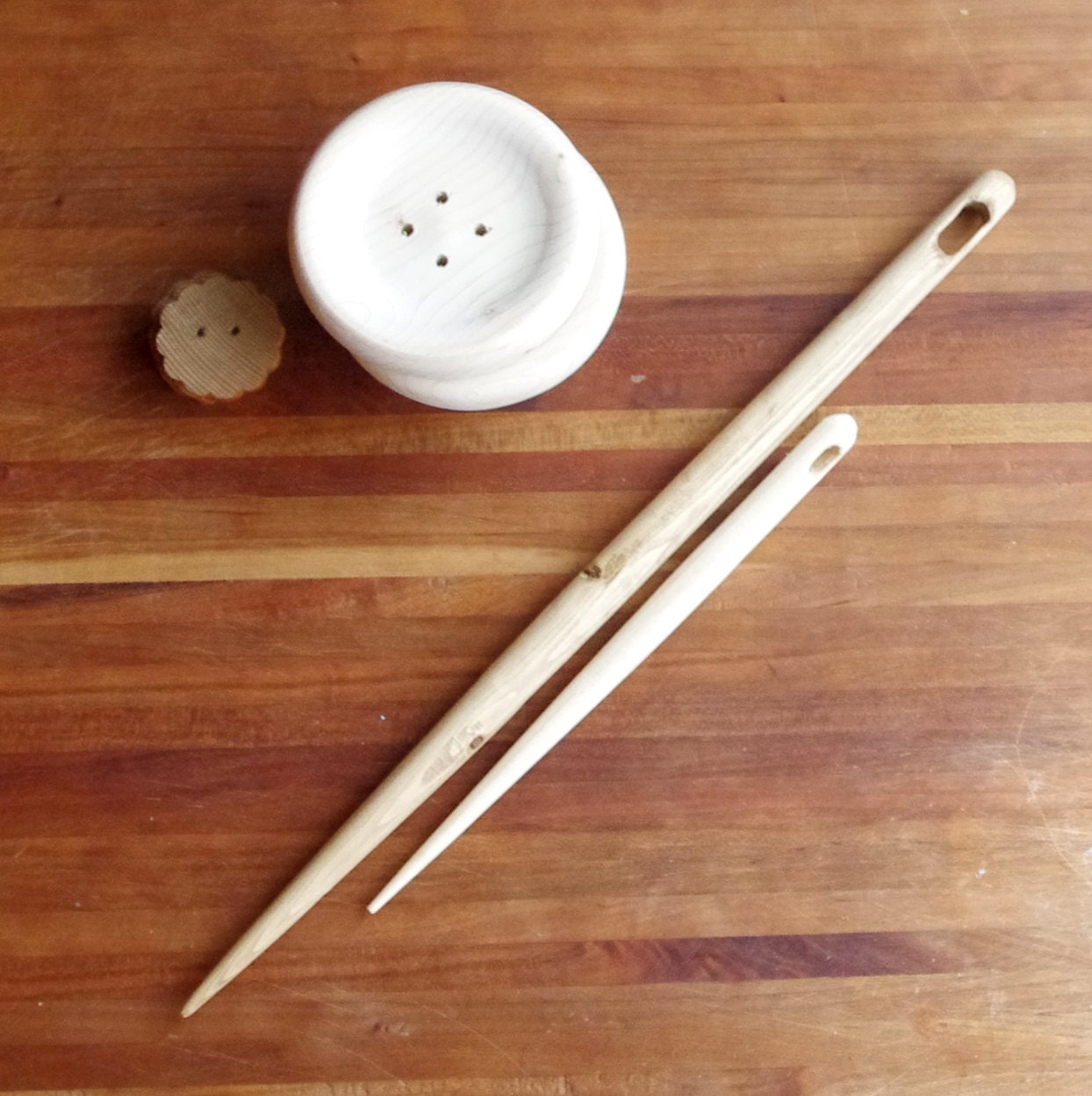 Large Wooden Needle - 10" Sewing Needle - Pottery Barn Style - Big Stitch Wood Needle