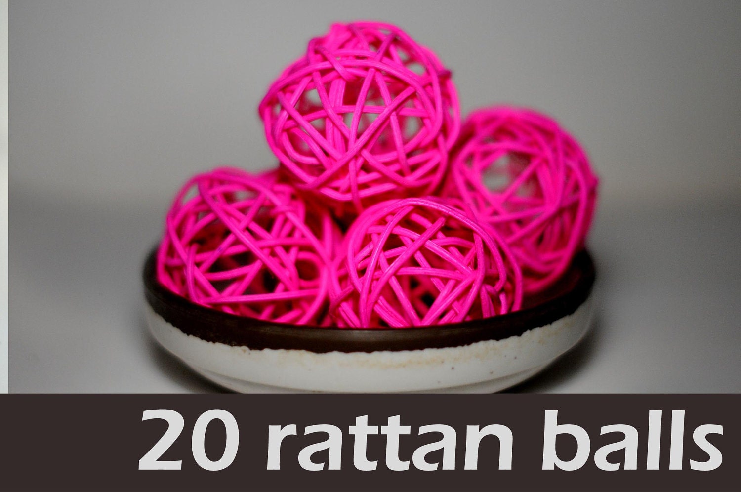 20 x pink love romance rattan ball for home decoration wedding party dining table living room restauraunt window dispaly