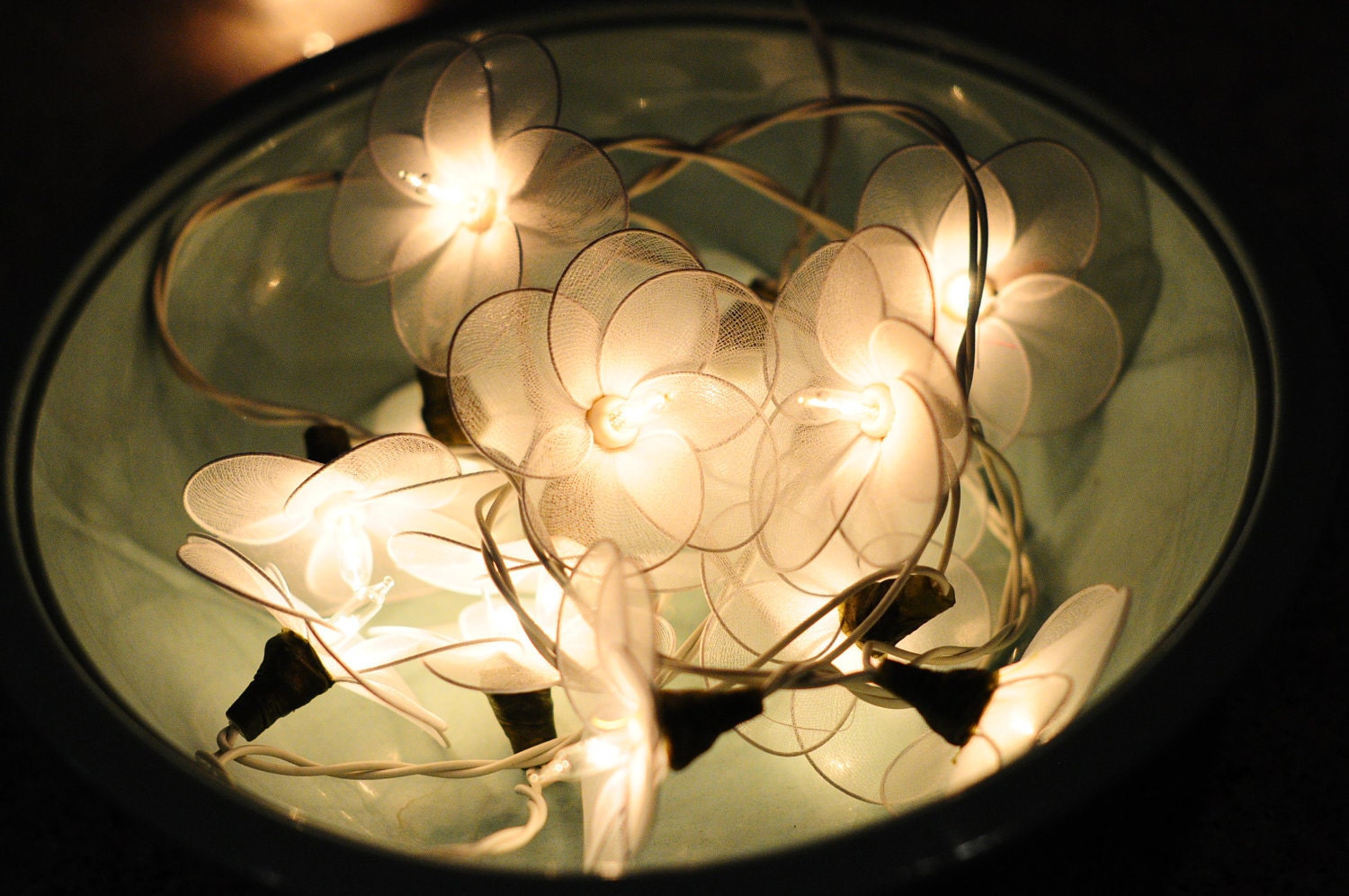 20 x white flower indoor bedroom living room romantic decorate handmade light display