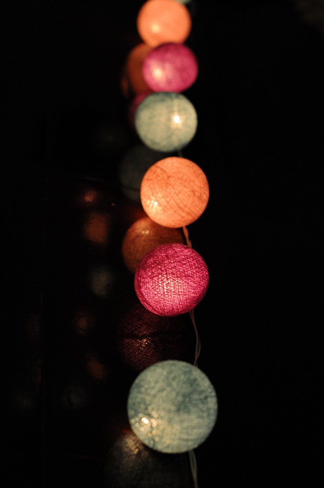 20 x pastel classic baby cute color handmade cotton ball wedding light bedroom light lamp lantern decoration deco patio party
