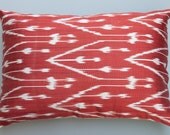 13 x 21 Decorative Pillow Ikat Pillow Cover Throw Pillow Accent Pillow Silk Pillow Red Cushion -03954-66