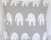Set of two Decorative pillow covers 16" x 16" gray elephant