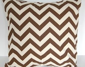 Decorative pillow covers set of two18 x 18 brown natural chevron