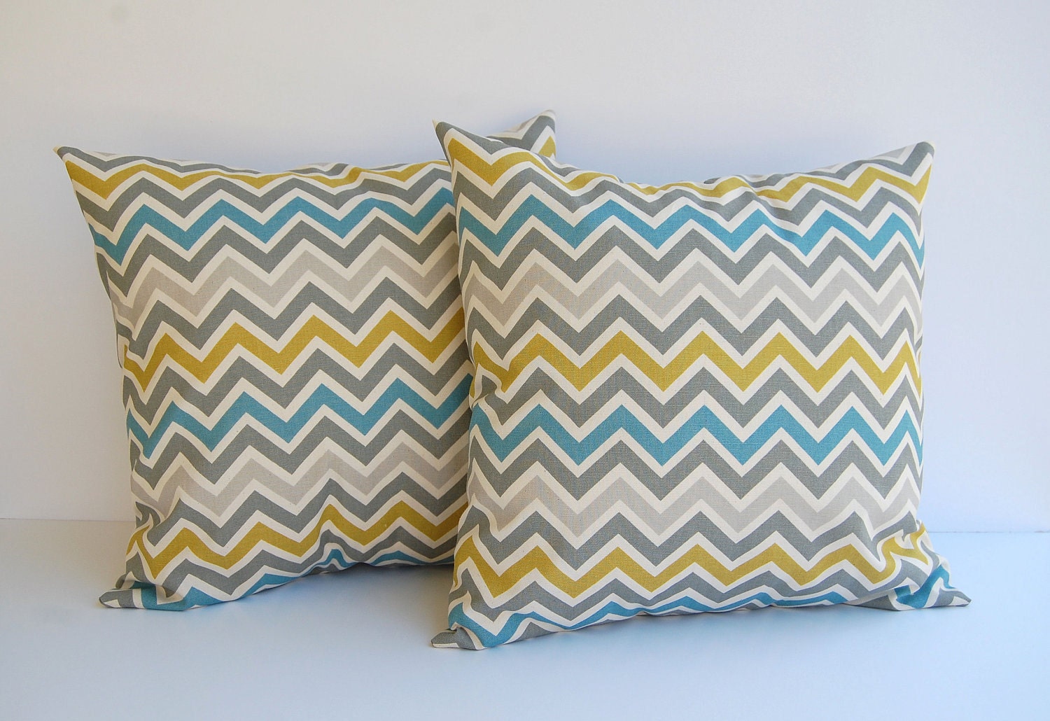 Throw pillows zig zag chevron stripe set of two 20" x 20"