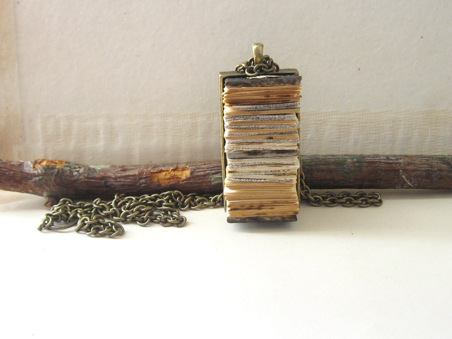 Book Jewelry - Book Necklace - Pendant - First Anniversary Gift