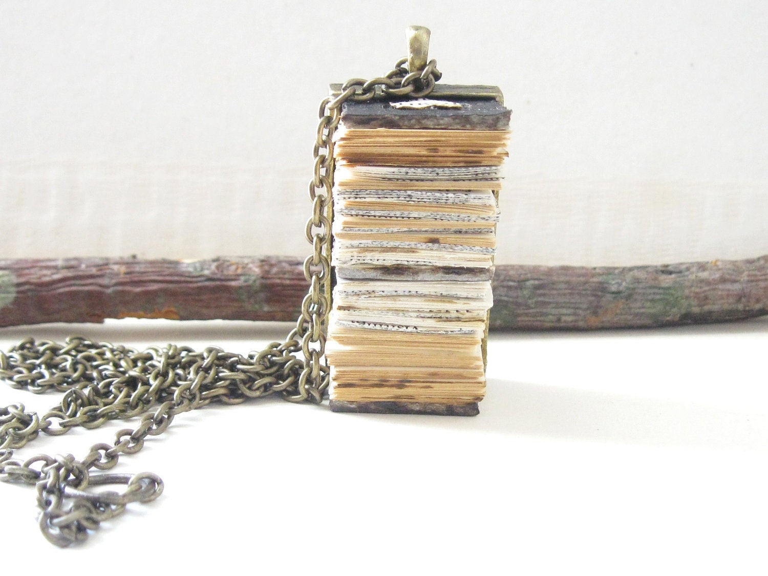 Book Jewelry - Book Necklace - Pendant - First Anniversary Gift