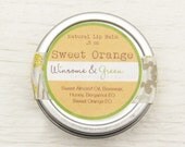 Natural Lip Balm - Sweet Orange - Honey, Beeswax, Sweet Orange Essential Oil, Sweet Almond Oil floral spring