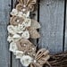 Rustic Burlap, Ivory and Jute Wreath LOVE
