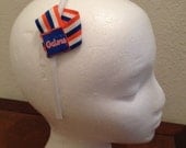UF University of Florida Gators White Orange and Blue Ribbon Headband