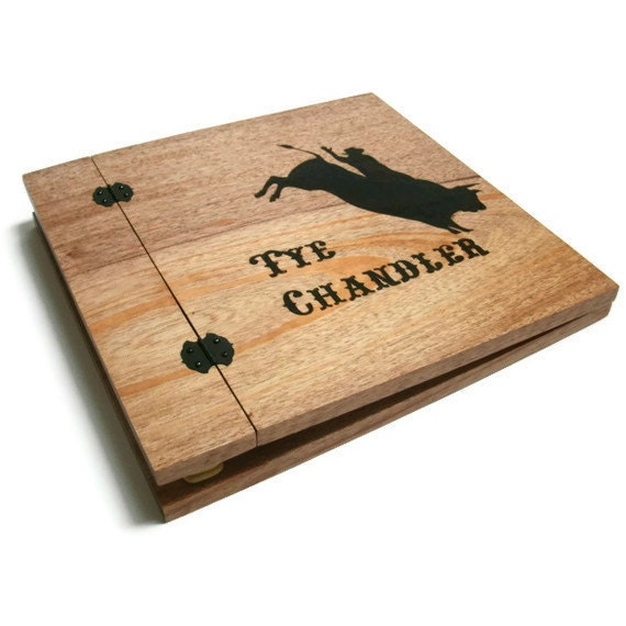 Personalized Wood Scrapbook - Custom Photo Album Holds Standard 8.5x11 Pages -Woodburnt With Your Design