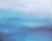 Ocean 11 - Modern Seascape , original abstract Oil painting 8x8 Inch