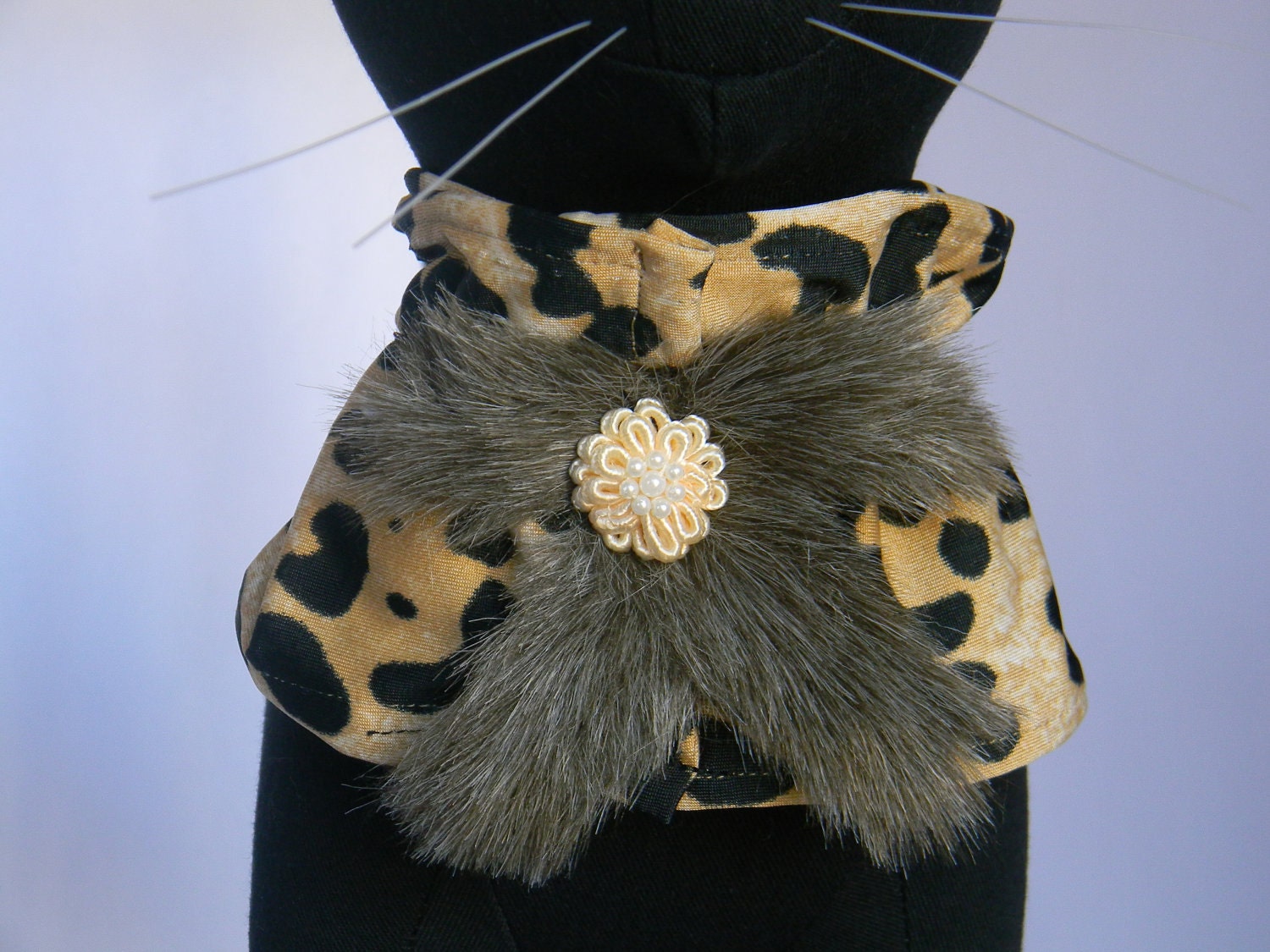 Furry Cheetah Collar by FiercePetFashion