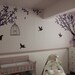 Vinyl Wall Decal Sticker Corner Branches with Decorative Vinyl Wall Bird Cage Children Nursery