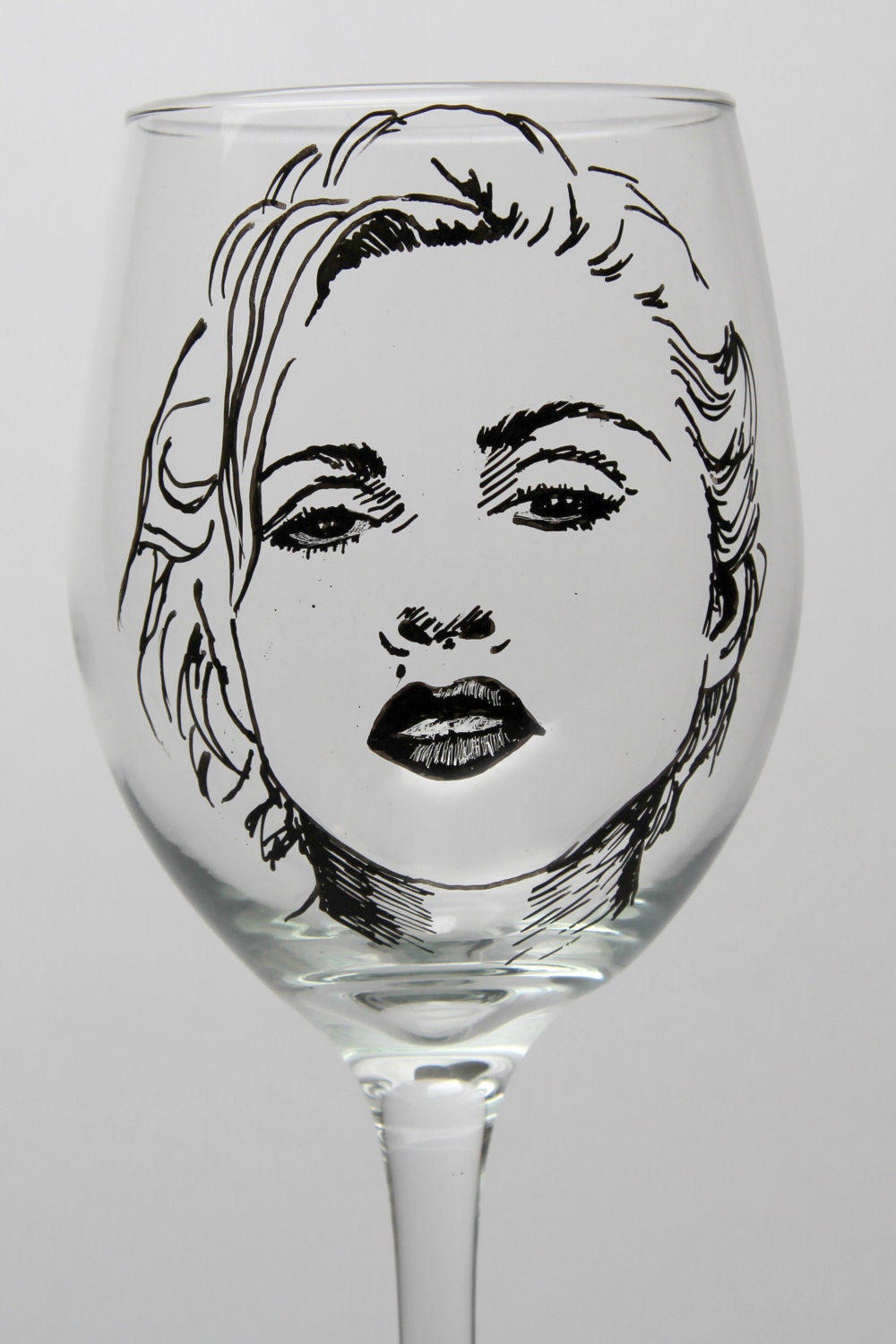 Madonna Wine Goblet,  painted wine glass, sex symbol, female singer