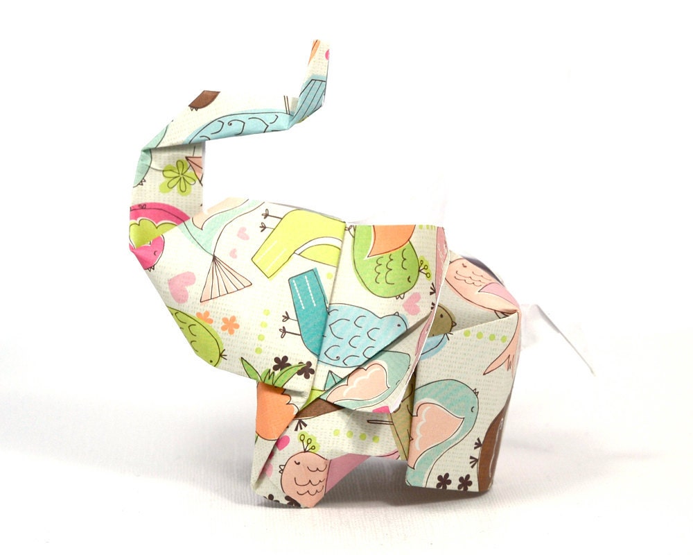 Elephant in the room No.6 3D free style origami sculpture by JinniInTheLamp - Table decor for weddings, birthdays, parties, events - Unique