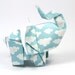 Elephant in the sky - 3D free style origami sculpture by JinniInTheLamp - Table decor for weddings, birthdays, parties, events - Unique