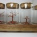 Wire Sculpture, In Glass, Copper Tree, "Copper Tree Progression"