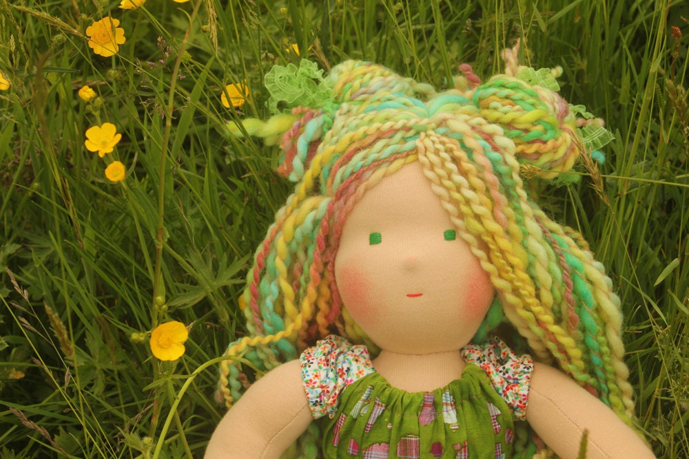 Waldorf doll called Elfie , 12" tall soft cloth doll