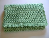 Crocheted Baby Afghan Blanket in Honeydew Green