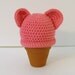 SALE - Crochet Baby Hat, Newborn, Pink with Ears