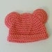 SALE - Crochet Baby Hat, Newborn, Pink with Ears