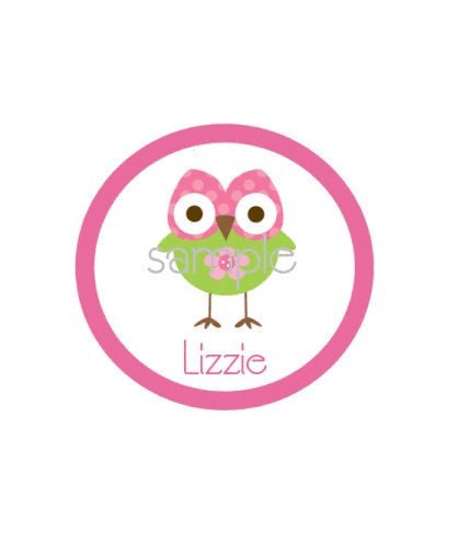 Pink OWLS PERSONALIZED Iron On Transfer, Printable Digital File. DIY
