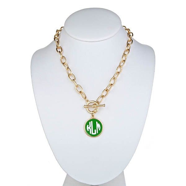 Monogrammed necklace with charm personalized