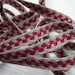 Natural Linen Sewing Tape / Ribbon / Trim /  - Embroidery Red  Diamond     Made in France Craft and Sewing Project Wrapping 1 Yard