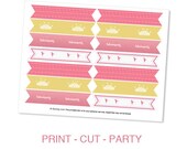 Instant Download: Cupcake Flag Toppers Printable DIY PDF - Ballerina Birthday Girl Pink Princess Dance Birthday Party Theme by daintzy
