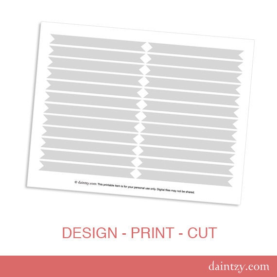 Instant Download: Drinking Straw Flag Printable Template - DIY Make Your Own Party Drink Flags Template by daintzy