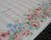 Vintage Cotton Flannel, Cabbage Roses Design Baby Blanket