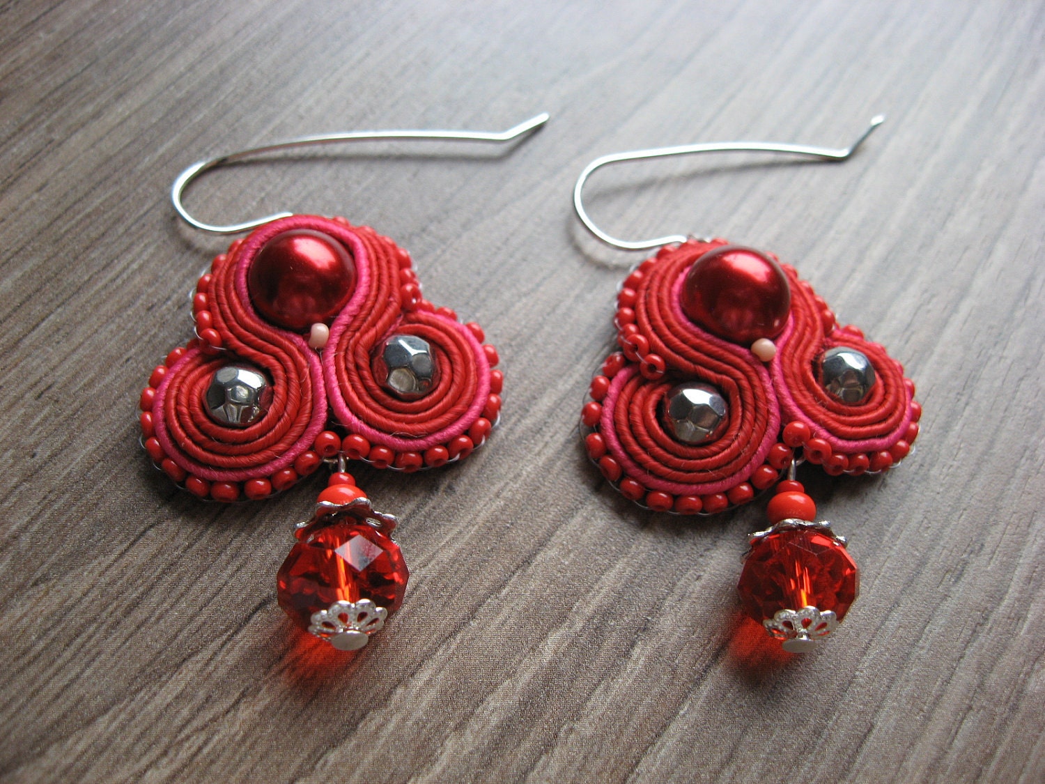 RED - Soutache Earrings