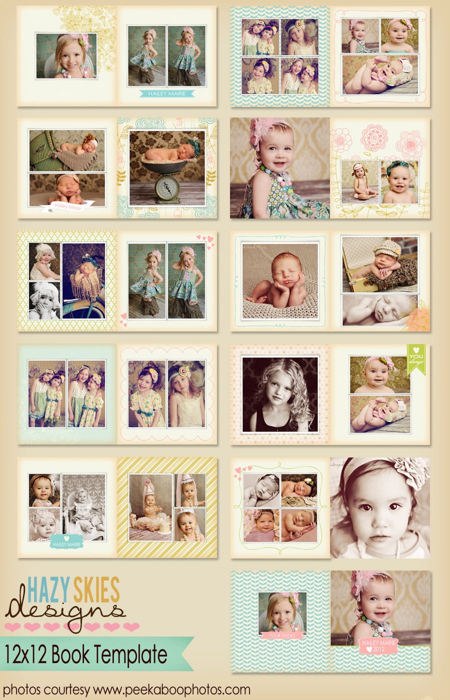 12x12 Album / Book template for photographers