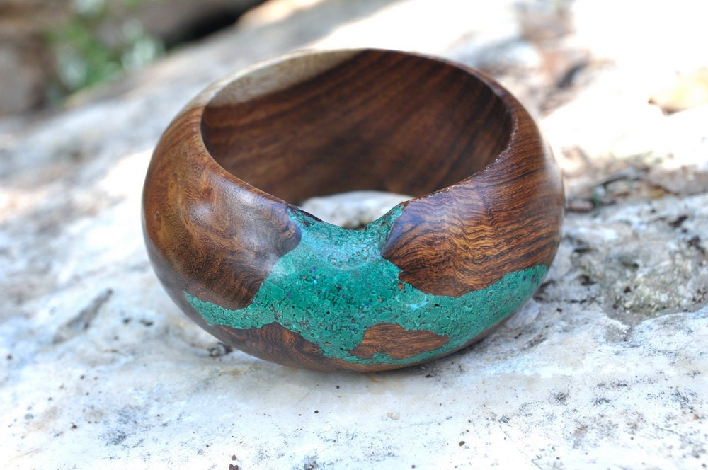 Malachite in Indian Rosewood Bracelet