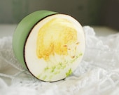Mint green yellow sheep wooden box for jewelry in vintage style - home decor, party, yellow, trinket box for her for girl  - ready to ship