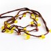 Chocolate  yellow  skinny headband. Hippie crochet rope accessory, beaded crochet strand , neon crown,