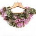 Spring fashion scarf green pale pink ruffled lace accessories, frilly ruffle curly scarf, collar, long knitted, wrap, neckwarmer, avidteam