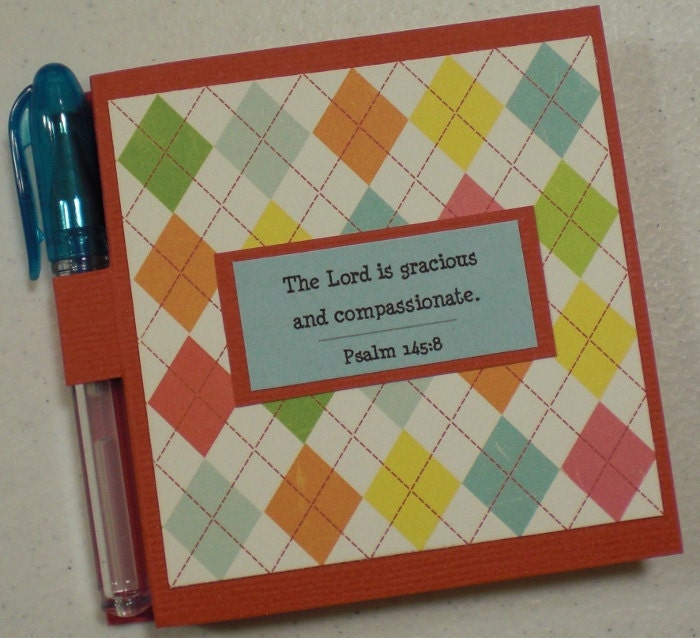 Pink Argyle - Small notepad w/ pen