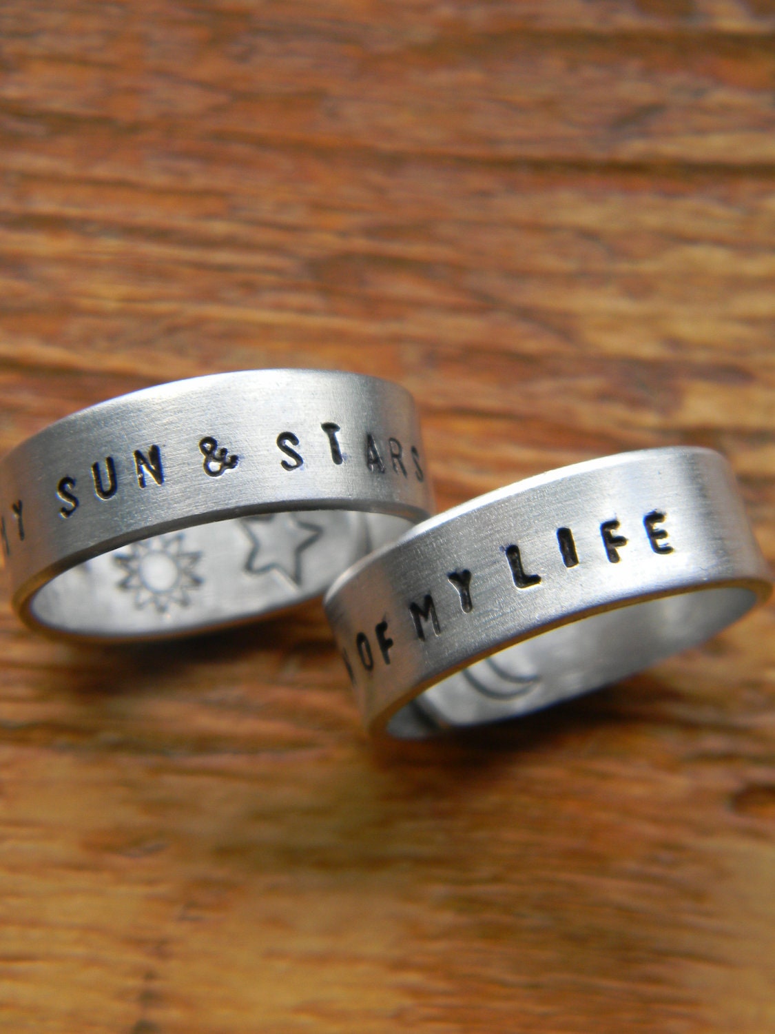 My sun and stars moon of my life pair of rings