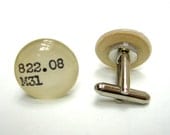Men's Silver Cuff Links Dewey Decimal Vintage Card Catalog