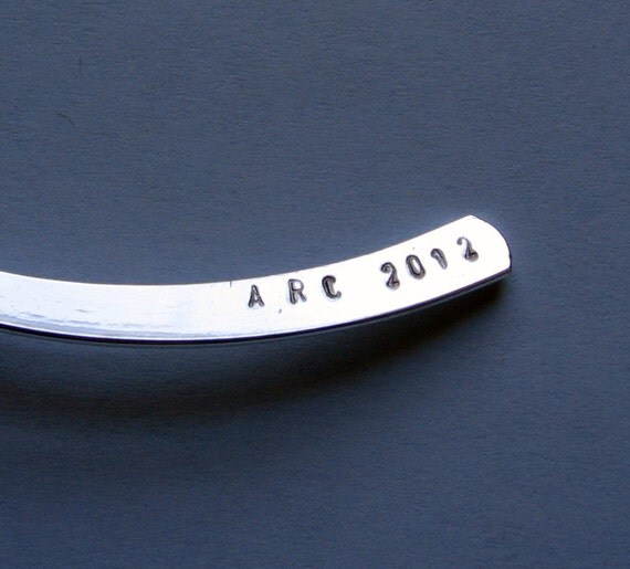 Custom Wedding Party Gifts Dewey Decimal Bookmark Silver Shepherds Hook Monogrammed Set of 6 (six)