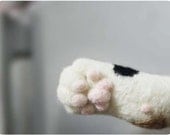Cat hand paw Magnet- needle felted wool, magnet