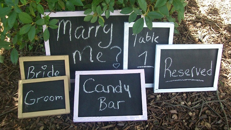 Wooden Chalk board - Shabby Wedding Decor -  Wedding Sign Bar Chalkboard Set - Restaurant Chalkboard - Bar Chalk Board Set