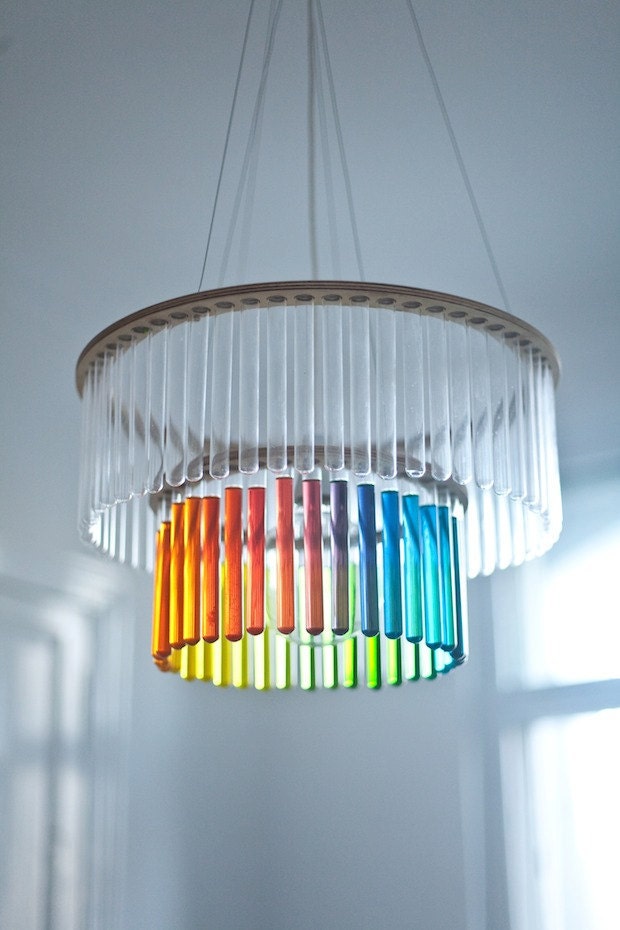 Maria S.C. double test tubes chandelier