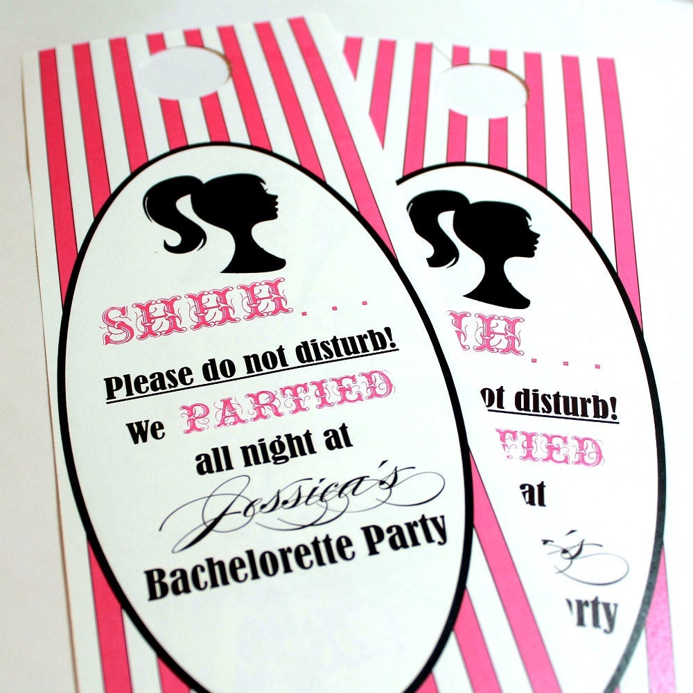 Jessica Collection - Set of 20 Wedding Door Hangers for Bachelorette Slumber Party Hotel Il_570xn