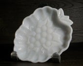 Bunch of Grapes Milk Glass Candy Dish / Bowl