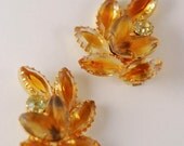 Golden Brown Rhinestone Earrings