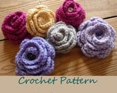 Instant Download PDF Crochet Pattern: Pretty Flower Pin, Brooch, quick and easy instructions, US instructions with 8 page crochet tutorial